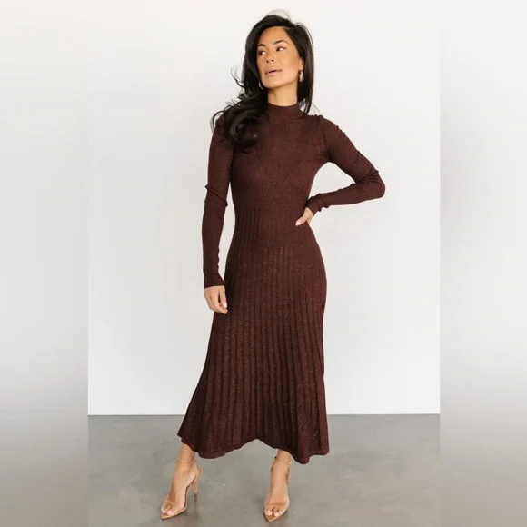 tj maxx brown dress Beige Colorblock Stripe Maxi Sweater Dress main image 1
